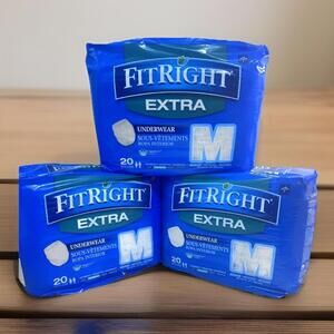 Medline FitRight Extra Disposable Brief MEDIUM 60 COUNT New